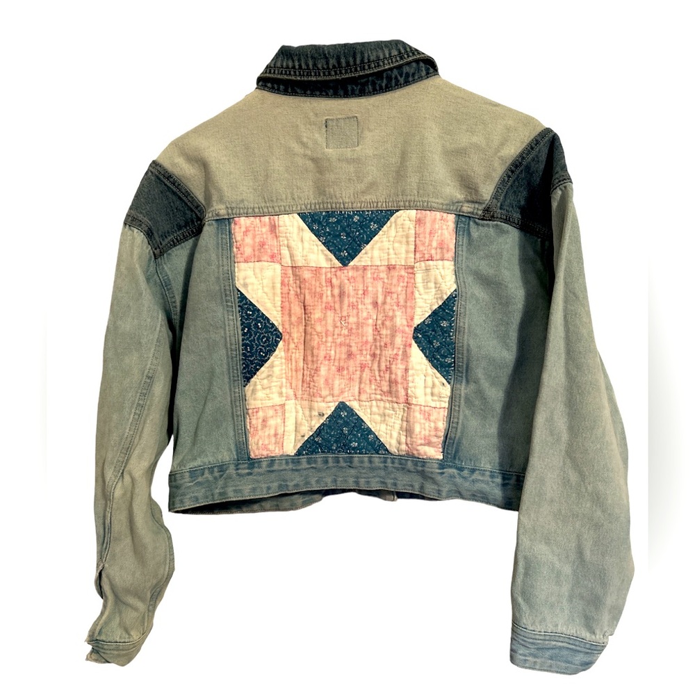 Custom Patchwork Quilted Wild Fable Denim Jacket Size Large